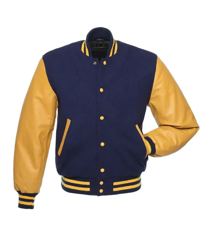 Navy and Gold Varsity Jacket