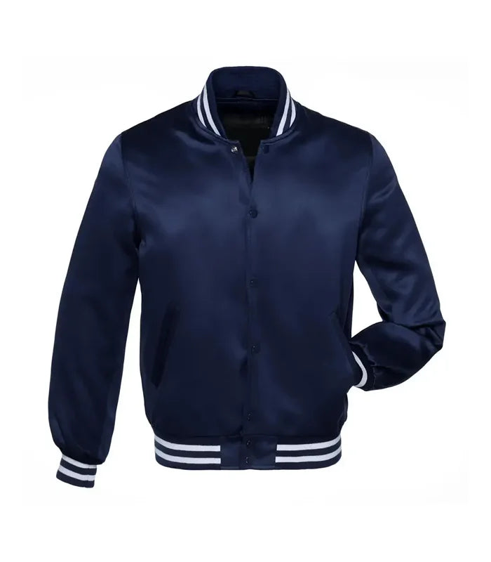 Navy Blue Satin Jacket
