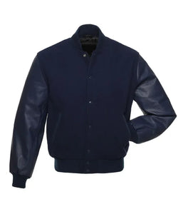 Navy Varsity Jacket View 1