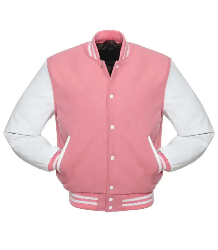 Pink and White Varsity Jacket