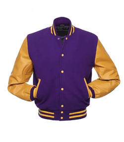 Purple and Gold Varsity Jacket View 3