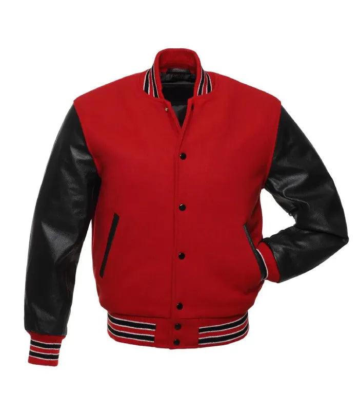 Red and Black College Varsity Jacket