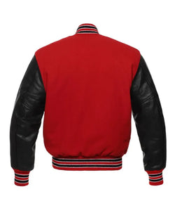 Red and Black College Varsity Jacket View 2