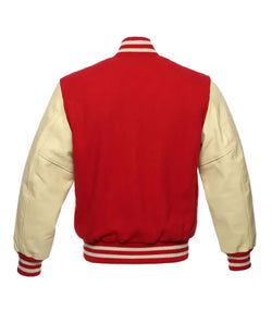 Red and Cream Varsity Jacket View 3