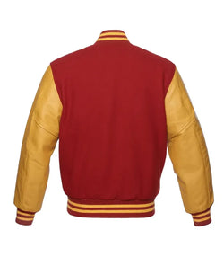 Red and Gold Varsity Jacket View 3