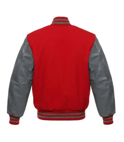 Red and Grey Varsity Jacket View 2