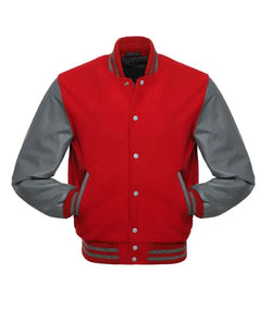 Red and Grey Varsity Jacket View 3