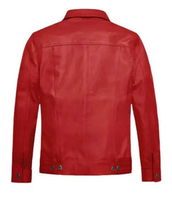Red Thunder Leather Trucker Jacket View 2