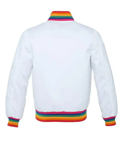 White Rainbow Satin Jacket View 2