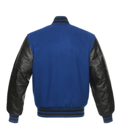 Royal Blue and Black Varsity Jacket View 3