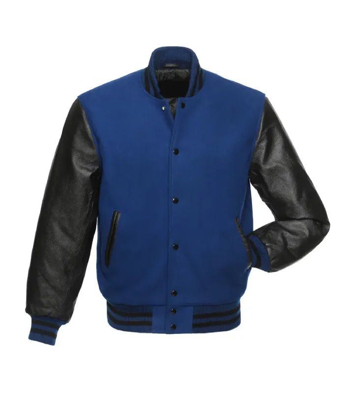 Royal Blue and Black Varsity Jacket
