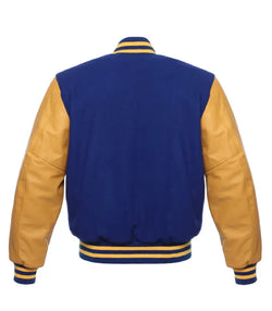 Royal Blue and Gold Varsity Jacket View 3