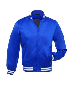 Royal Blue Satin Jacket View 1