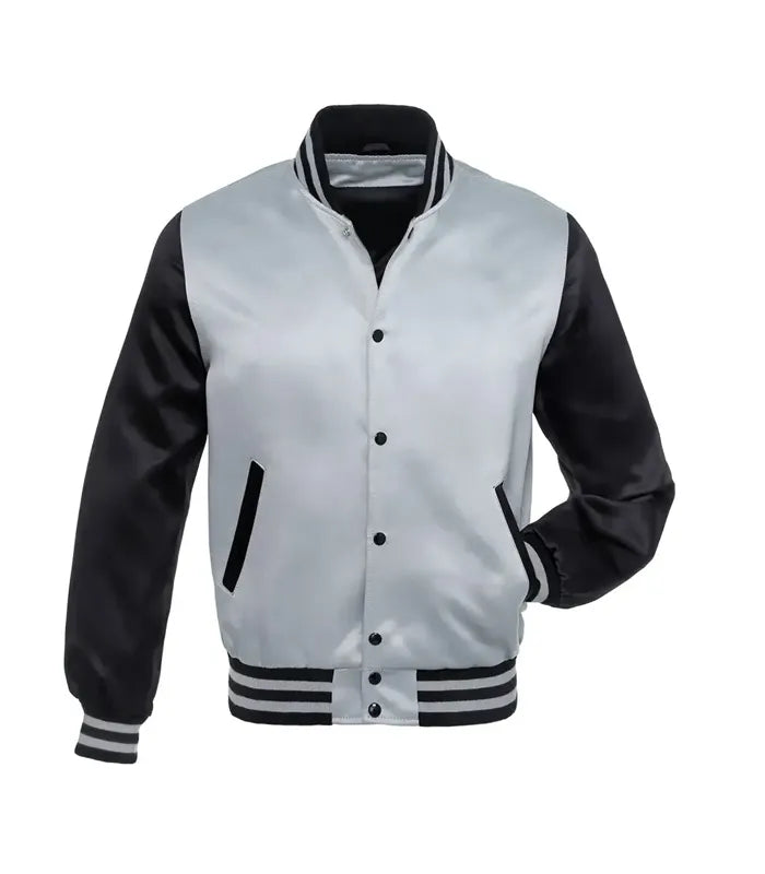 Sliver/Black Satin Jacket