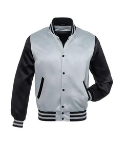 Sliver/Black Satin Jacket View 1