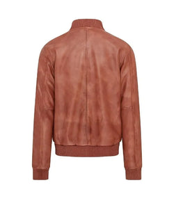 Tan Varsity Bomber Jacket View 2