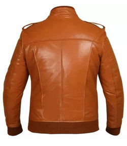 Tan Touring Motorcycle Leather Jacket View 2