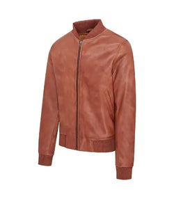 Tan Varsity Bomber Jacket View 3