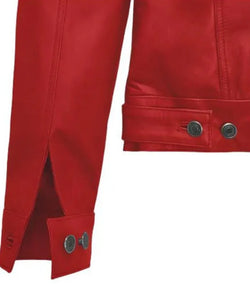 Red Thunder Leather Trucker Jacket View 3