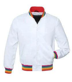White Rainbow Satin Jacket View 1